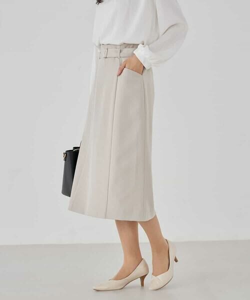 a.v.v / アー・ヴェ・ヴェ ロング・マキシ丈スカート | 【洗える/ストレッチ/セットアップ対応】ダブルクロスタイトスカート | 詳細7