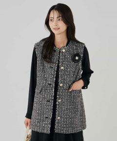 a.v.v / アー・ヴェ・ヴェ セットアップ | ミックスツイードペプラムジレ