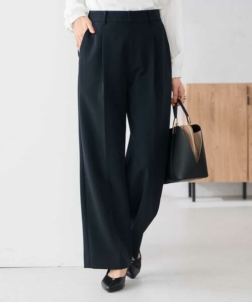 a.v.v / アー・ヴェ・ヴェ その他パンツ | 【洗える/ストレッチ/セットアップ対応】ダブルクロスワイドパンツ | 詳細1