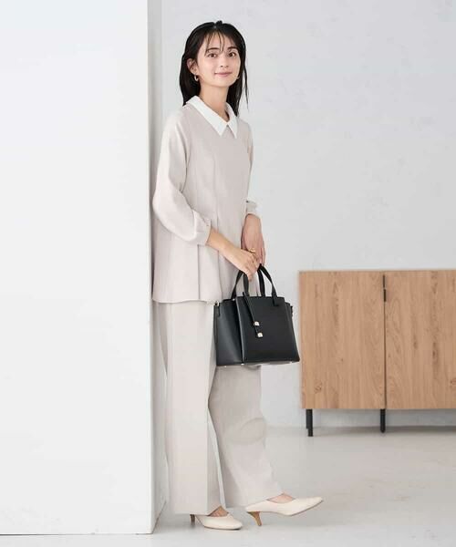 a.v.v / アー・ヴェ・ヴェ その他パンツ | 【洗える/ストレッチ/セットアップ対応】ダブルクロスワイドパンツ | 詳細8