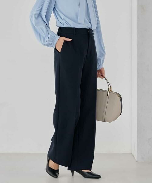 a.v.v / アー・ヴェ・ヴェ その他パンツ | 【洗える/ストレッチ/セットアップ対応】ダブルクロスストレートパンツ | 詳細1