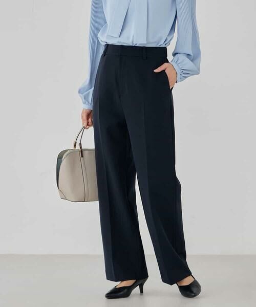 a.v.v / アー・ヴェ・ヴェ その他パンツ | 【洗える/ストレッチ/セットアップ対応】ダブルクロスストレートパンツ(ネイビー)