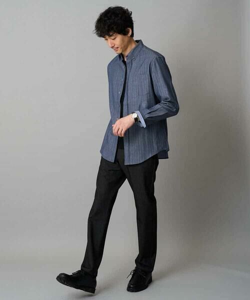 a.v.v / アー・ヴェ・ヴェ シャツ・ブラウス | 【イージーケア/毛玉になりにくい】ヘリンボーンダブルフェイスシャツ【洗濯機で洗える】 | 詳細3