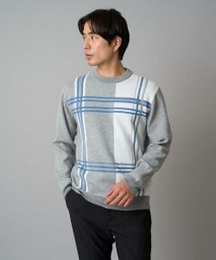 a.v.v / アー・ヴェ・ヴェ ニット・セーター | 【洗濯機で洗える】チェックジャカードクルーネックニット