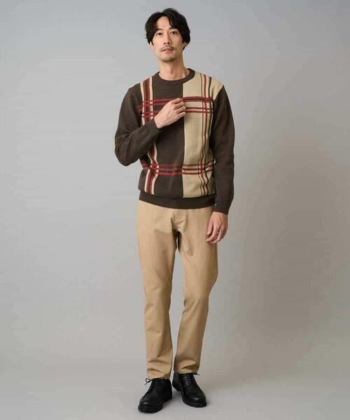 a.v.v / アー・ヴェ・ヴェ ニット・セーター | 【洗濯機で洗える】チェックジャカードクルーネックニット | 詳細1