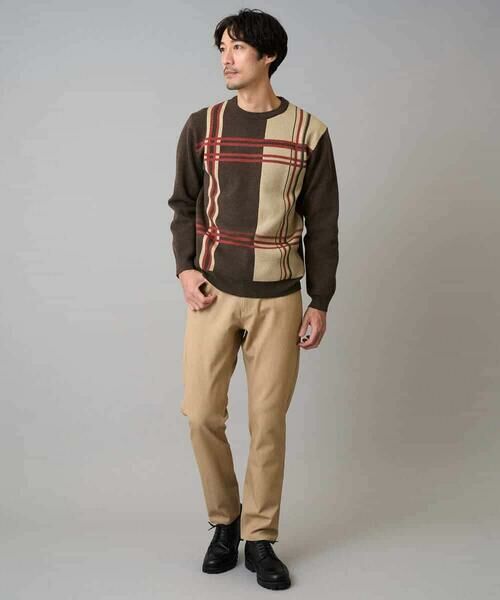 a.v.v / アー・ヴェ・ヴェ ニット・セーター | 【洗濯機で洗える】チェックジャカードクルーネックニット | 詳細3