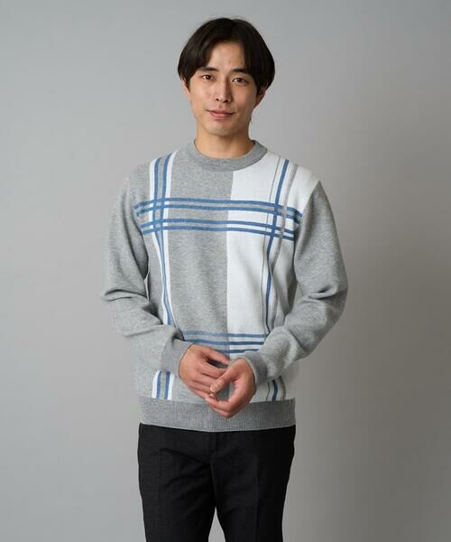 a.v.v / アー・ヴェ・ヴェ ニット・セーター | 【洗濯機で洗える】チェックジャカードクルーネックニット | 詳細5