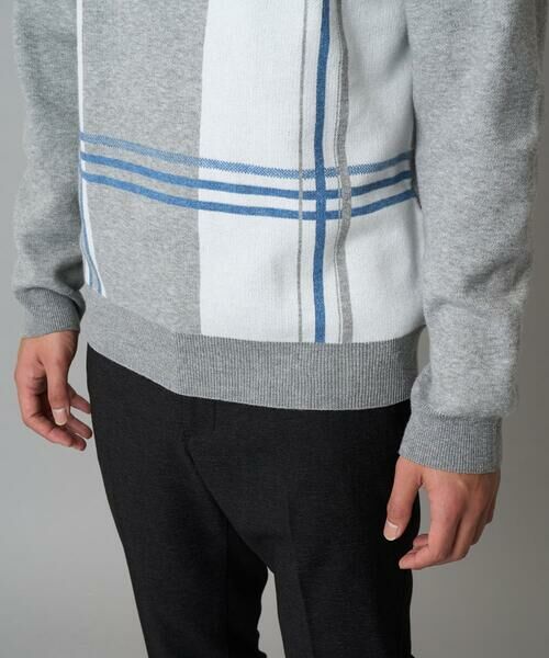 a.v.v / アー・ヴェ・ヴェ ニット・セーター | 【洗濯機で洗える】チェックジャカードクルーネックニット | 詳細9