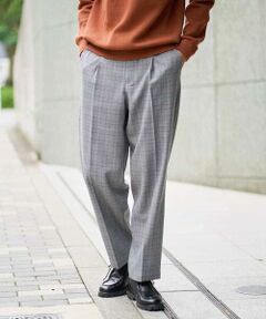 a.v.v / アー・ヴェ・ヴェ チノ・ワークパンツ | 【イージーケア/毛玉になりにくい】LANATECチェックワンタックワイドイージースラックス【洗濯機で洗える/ストレッチ】