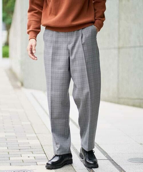 a.v.v / アー・ヴェ・ヴェ チノ・ワークパンツ | 【イージーケア/毛玉になりにくい】LANATECチェックワンタックワイドイージースラックス【洗濯機で洗える/ストレッチ】 | 詳細22