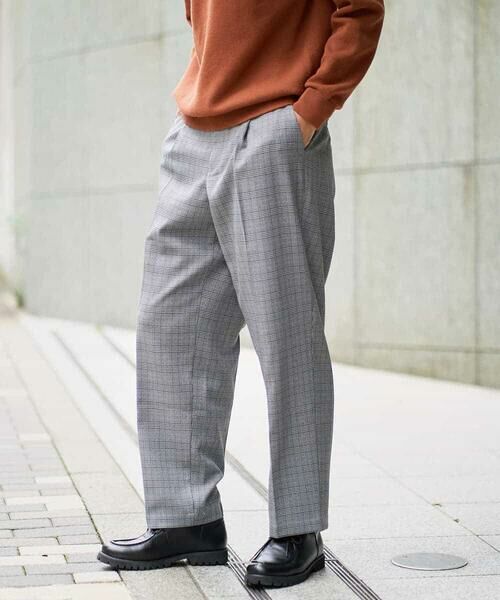 a.v.v / アー・ヴェ・ヴェ チノ・ワークパンツ | 【イージーケア/毛玉になりにくい】LANATECチェックワンタックワイドイージースラックス【洗濯機で洗える/ストレッチ】 | 詳細23