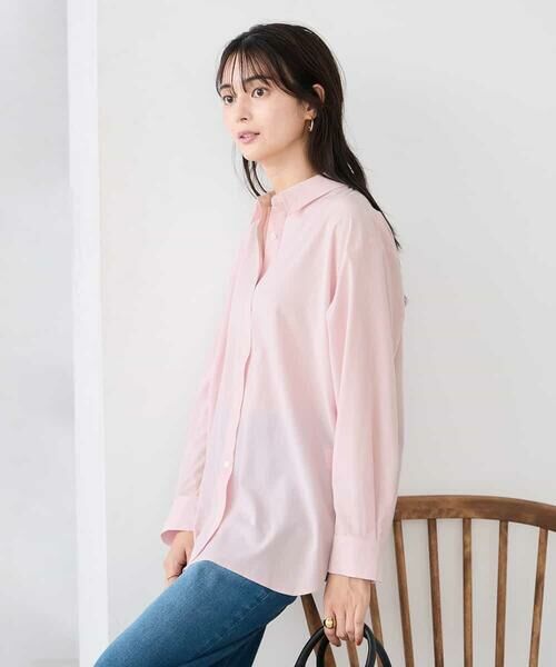 a.v.v / アー・ヴェ・ヴェ シャツ・ブラウス | 【防シワ】ベーシックシャツ（ピンク）