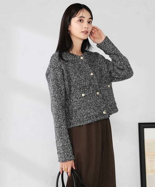 a.v.v / アー・ヴェ・ヴェ カーディガン・ボレロ | ツイードニットジャケット | 詳細1