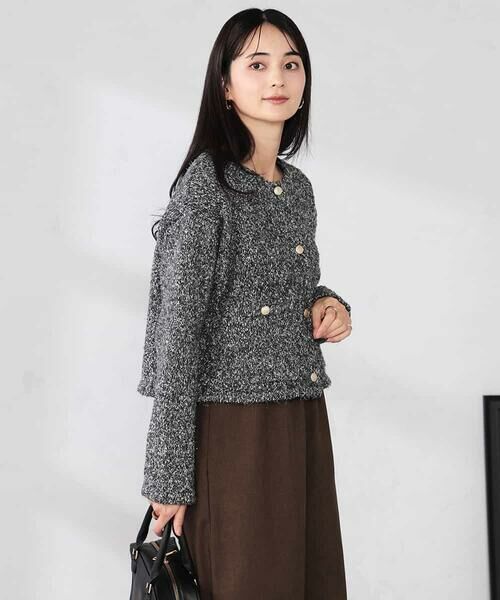 a.v.v / アー・ヴェ・ヴェ カーディガン・ボレロ | ツイードニットジャケット | 詳細2