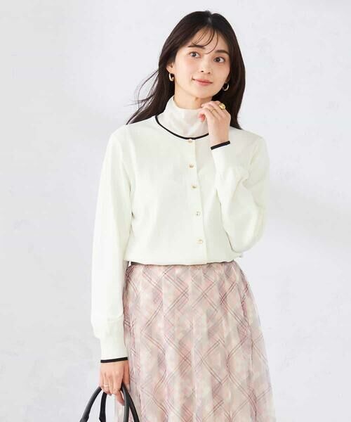 a.v.v / アー・ヴェ・ヴェ カーディガン・ボレロ | 【洗える/UVカット】クルーネックカーディガン（ホワイト）