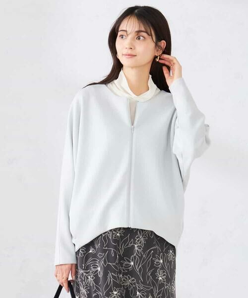 a.v.v / アー・ヴェ・ヴェ カーディガン・ボレロ | ダンボールジップカーディガン（ライトグレー）