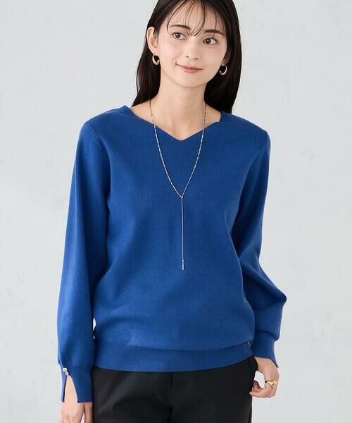 a.v.v / アー・ヴェ・ヴェ ニット・セーター | 【WEB限定】ゴールドボタンVネックニット(ブルー)