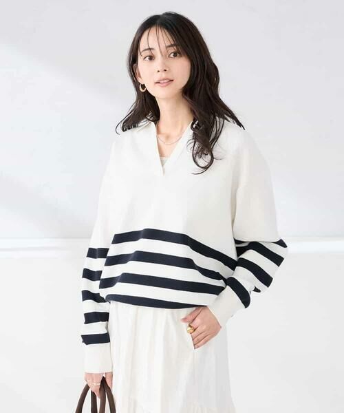 a.v.v / アー・ヴェ・ヴェ ニット・セーター | ヘンリーネックボーダーニット | 詳細15