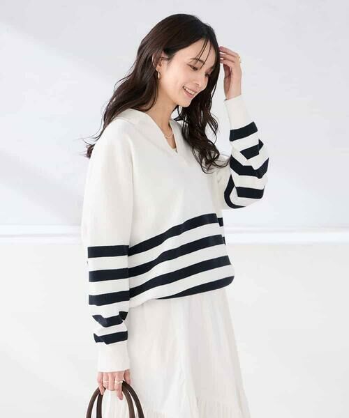 a.v.v / アー・ヴェ・ヴェ ニット・セーター | ヘンリーネックボーダーニット | 詳細16