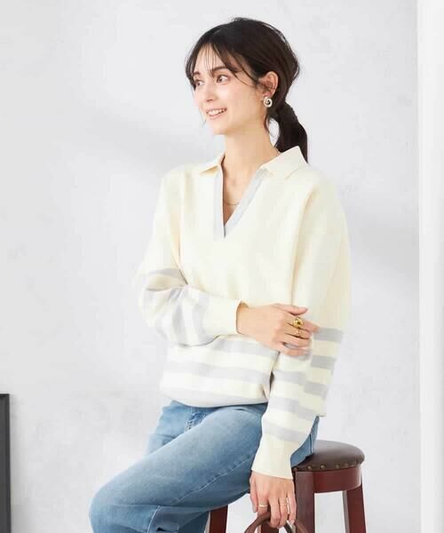 a.v.v / アー・ヴェ・ヴェ ニット・セーター | ヘンリーネックボーダーニット | 詳細9