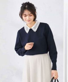 a.v.v / アー・ヴェ・ヴェ ニット・セーター | 【2WAY】レース衿付ニットプルオーバー