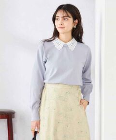 a.v.v / アー・ヴェ・ヴェ ニット・セーター | 【2WAY】レース衿付ニットプルオーバー