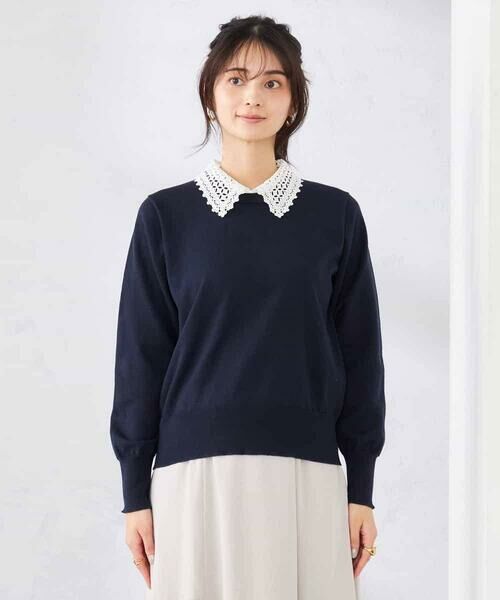 a.v.v / アー・ヴェ・ヴェ ニット・セーター | 【2WAY】レース衿付ニットプルオーバー | 詳細22