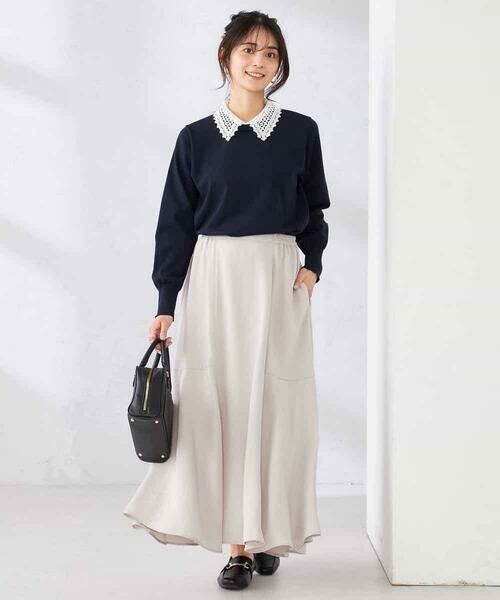 a.v.v / アー・ヴェ・ヴェ ニット・セーター | 【2WAY】レース衿付ニットプルオーバー | 詳細3