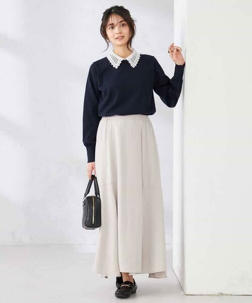 a.v.v / アー・ヴェ・ヴェ ニット・セーター | 【2WAY】レース衿付ニットプルオーバー | 詳細4