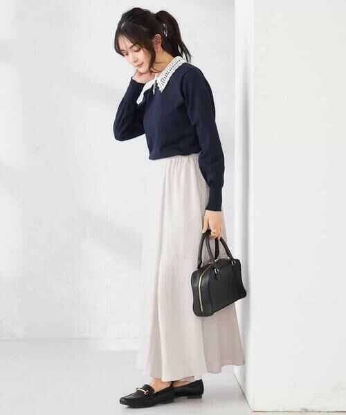 a.v.v / アー・ヴェ・ヴェ ニット・セーター | 【2WAY】レース衿付ニットプルオーバー | 詳細5