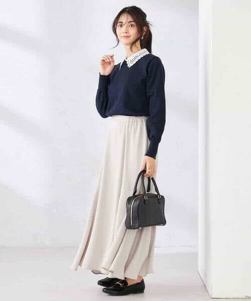 a.v.v / アー・ヴェ・ヴェ ニット・セーター | 【2WAY】レース衿付ニットプルオーバー | 詳細6