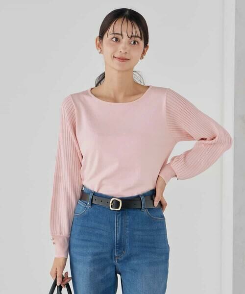 a.v.v / アー・ヴェ・ヴェ ニット・セーター | プリーツスリーブニット（ピンク）