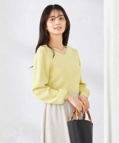 a.v.v / アー・ヴェ・ヴェ ニット・セーター | 【洗える/UVカット】Vネックパフスリーブニット