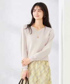 a.v.v / アー・ヴェ・ヴェ ニット・セーター | 【洗える/UVカット】Vネックパフスリーブニット