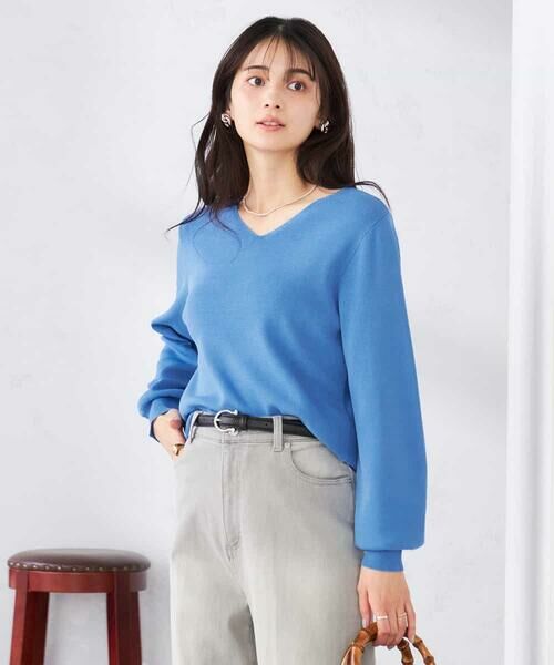 a.v.v / アー・ヴェ・ヴェ ニット・セーター | 【洗える/UVカット】Vネックパフスリーブニット | 詳細14