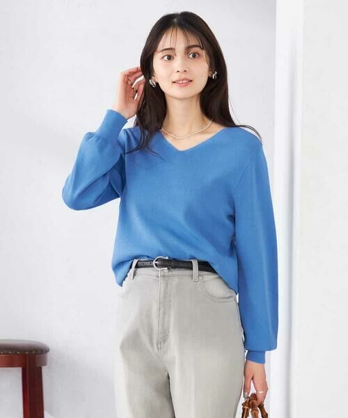 a.v.v / アー・ヴェ・ヴェ ニット・セーター | 【洗える/UVカット】Vネックパフスリーブニット | 詳細15