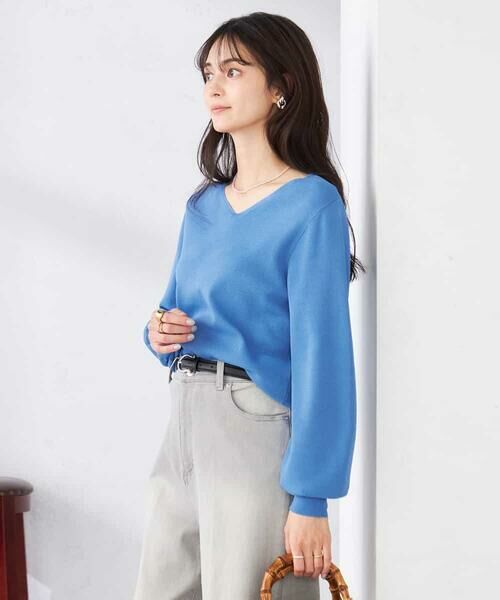 a.v.v / アー・ヴェ・ヴェ ニット・セーター | 【洗える/UVカット】Vネックパフスリーブニット | 詳細16