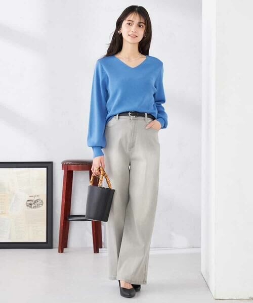 a.v.v / アー・ヴェ・ヴェ ニット・セーター | 【洗える/UVカット】Vネックパフスリーブニット | 詳細17