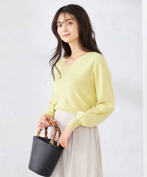 a.v.v / アー・ヴェ・ヴェ ニット・セーター | 【洗える/UVカット】Vネックパフスリーブニット | 詳細7