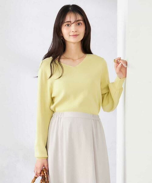 a.v.v / アー・ヴェ・ヴェ ニット・セーター | 【洗える/UVカット】Vネックパフスリーブニット | 詳細8