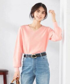 a.v.v / アー・ヴェ・ヴェ ニット・セーター | 【WEB限定/洗える/UVカット】Vネックパフスリーブニット