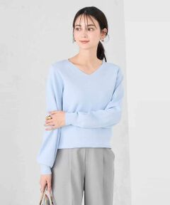 a.v.v / アー・ヴェ・ヴェ ニット・セーター | 【WEB限定/洗える/UVカット】Vネックパフスリーブニット