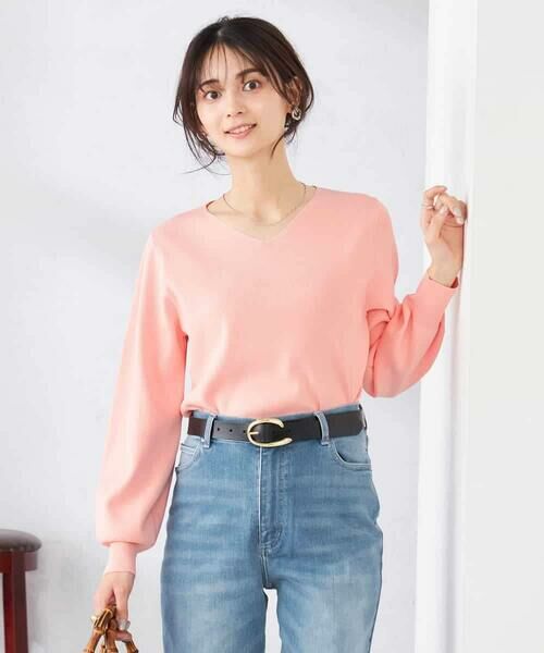 a.v.v / アー・ヴェ・ヴェ ニット・セーター | 【WEB限定/洗える/UVカット】Vネックパフスリーブニット | 詳細1