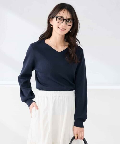 a.v.v / アー・ヴェ・ヴェ ニット・セーター | 【WEB限定/洗える/UVカット】Vネックパフスリーブニット | 詳細16