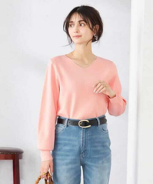 a.v.v / アー・ヴェ・ヴェ ニット・セーター | 【WEB限定/洗える/UVカット】Vネックパフスリーブニット | 詳細2