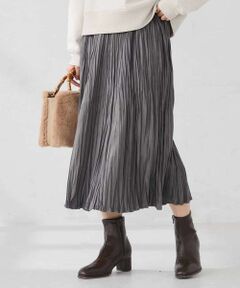 a.v.v / アー・ヴェ・ヴェ ロング・マキシ丈スカート | 【洗える】フェイクスエードランダムプリーツスカート