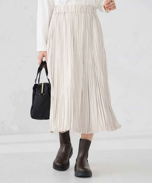 a.v.v / アー・ヴェ・ヴェ ロング・マキシ丈スカート | 【洗える】フェイクスエードランダムプリーツスカート | 詳細14