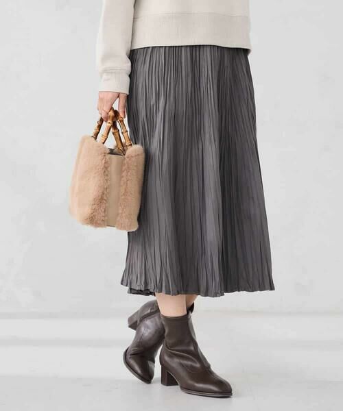 a.v.v / アー・ヴェ・ヴェ ロング・マキシ丈スカート | 【洗える】フェイクスエードランダムプリーツスカート | 詳細21