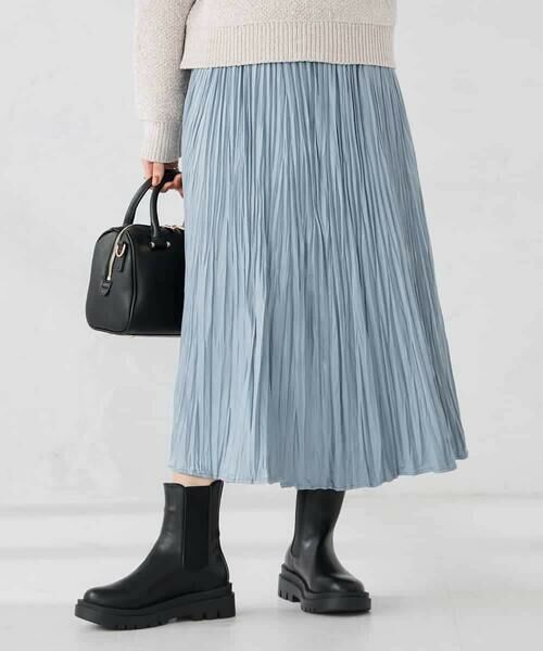 a.v.v / アー・ヴェ・ヴェ ロング・マキシ丈スカート | 【洗える】フェイクスエードランダムプリーツスカート | 詳細7