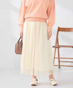 a.v.v / アー・ヴェ・ヴェ ロング・マキシ丈スカート | レースプリーツスカート